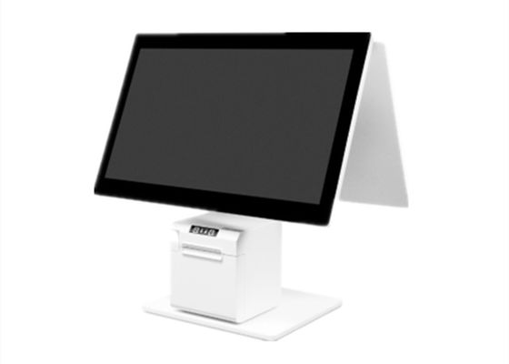 Semua dalam satu titik penjualan cash register komputer desktop mesin POS Android 11 dual layar sistem POS